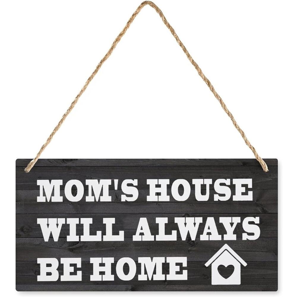 Compladeta Decorative Printed Wood Sign Mom's House Will Always Be Home